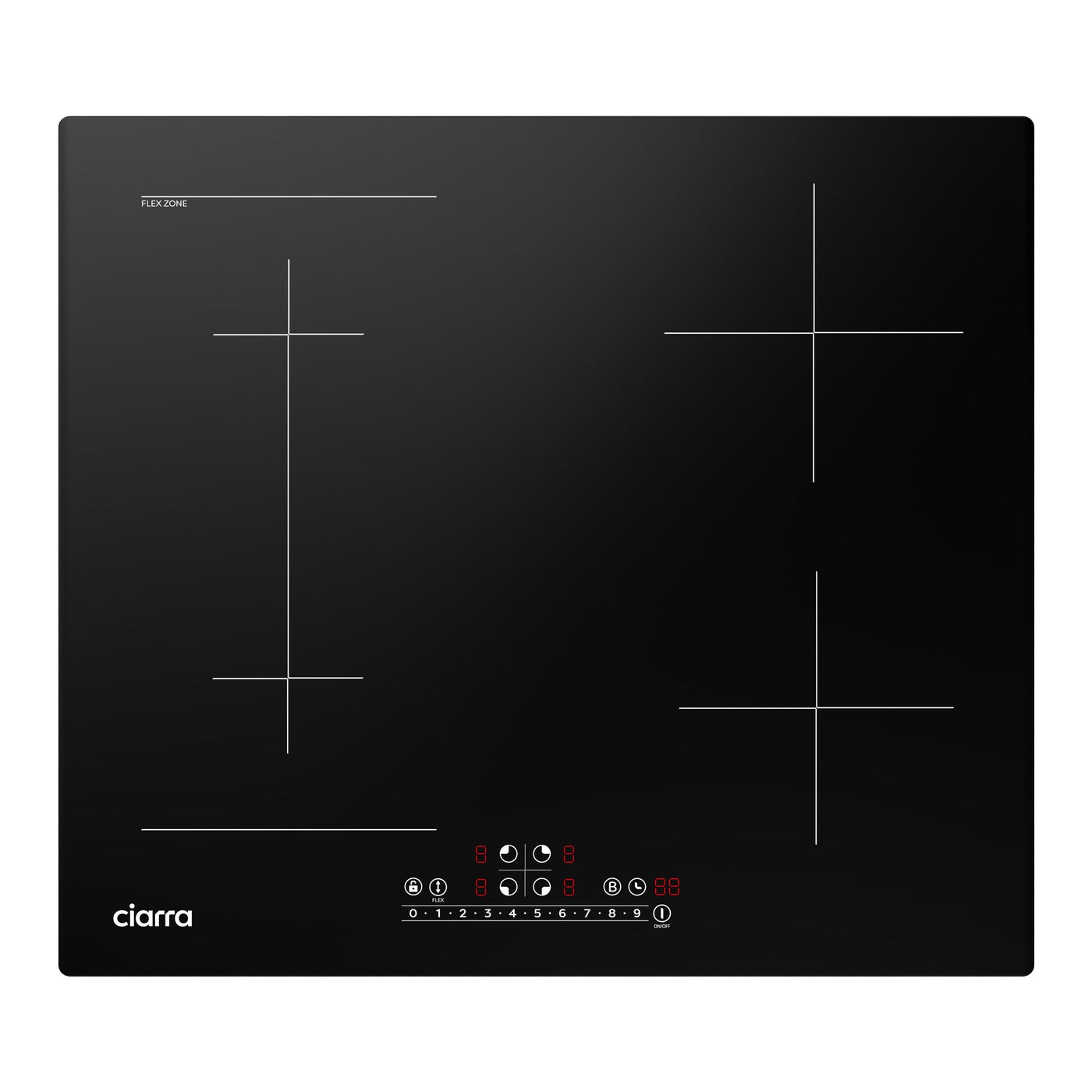 CIARRA 4 Zones Built-in Induction Hob with Boost and FlexZone CBBIH4BF-OW