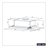 CIARRA 60cm Integrated Telescopic Cooker Hood with 2-speed Extraction CBCS6906D-OW