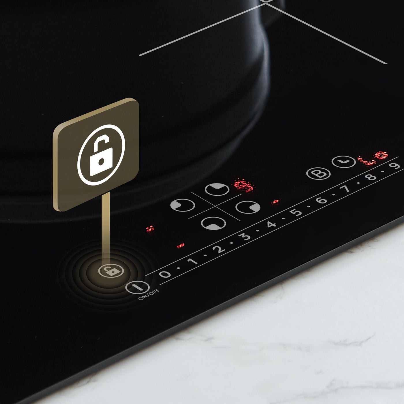 CIARRA Built-in Induction Hob with 4 Zones with Boost CBBIH4B-OW