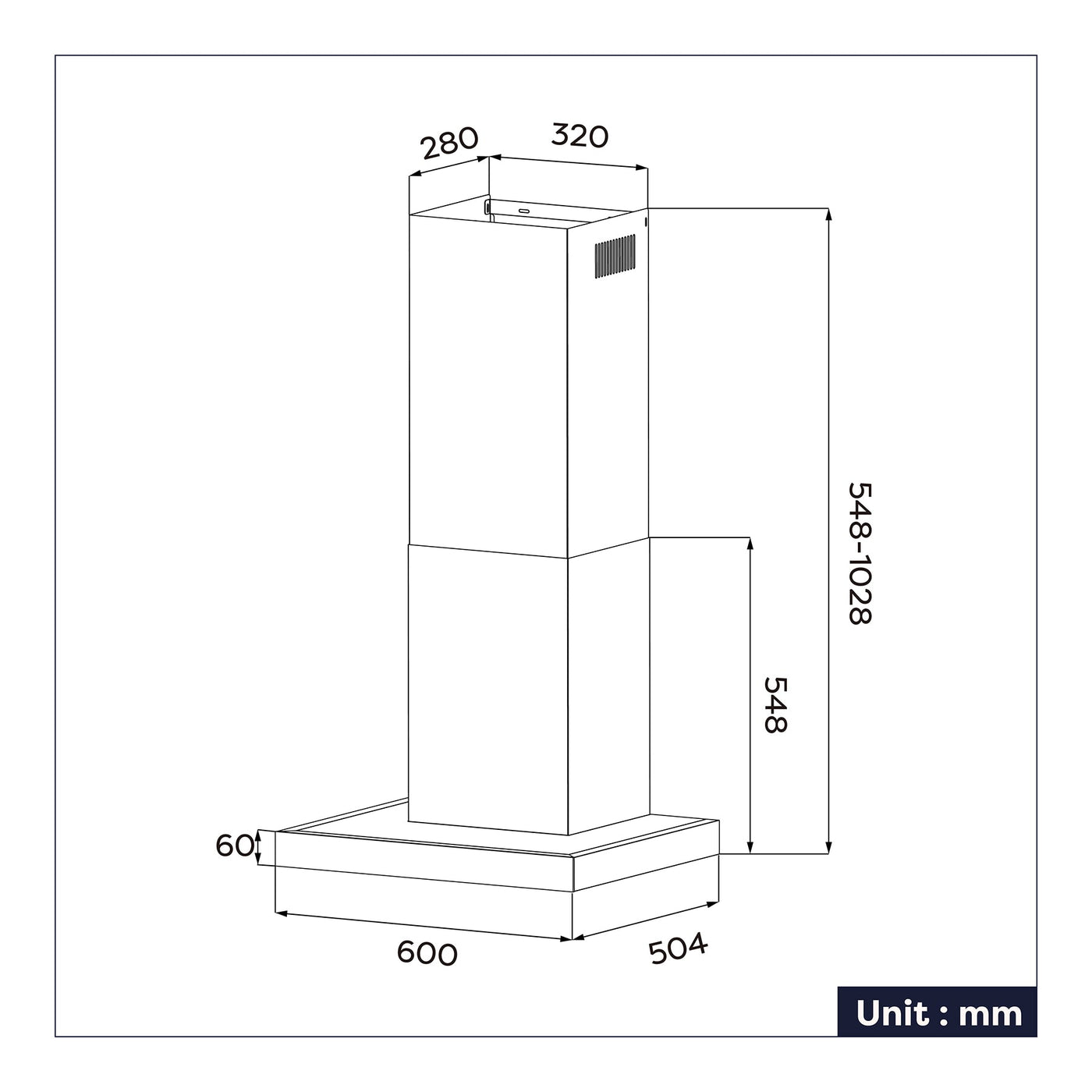 CIARRA Touch Control Chimney Cooker Hood 60cm CBCS6102-OW
