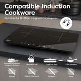 CIARRA Portable Induction Hob 13 Amp Plug 2800W Double Hotplate with Touch Control CUTIH2-OW