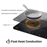 CIARRA Portable Induction Hob 13 Amp Plug 2800W Double Hotplate with Touch Control CUTIH2-OW