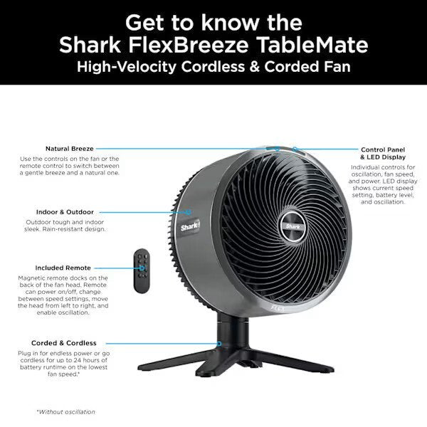 Shark FA150UK FlexBreeze TableMate Indoor to Outdoor High-Velocity Tabletop Fan - product image 12
