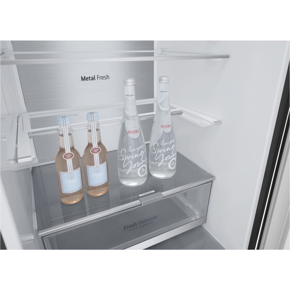 384L No Frost Black Fridge Freezer, 70/30 Freestanding - LG GBB92MCB2P - London Houseware - 9