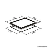 70cm Black Glass 5 Burner Gas Hob - SIA GHG703BL - London Houseware - 9