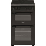 Double Electric Cooker Oven And Hob, Black – Hotpoint HD5V92KCB/UK - London Houseware - 1