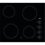 60cm Radiant 4 Zone Electric Ceramic Hob, Black - AEG HK614000CB - Naamaste London Homewares - 1