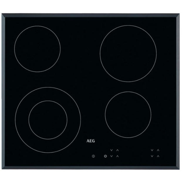 60cm Radiant 4 Zone Electric Ceramic Hob, Frameless - AEG HK624010FB - Naamaste London Homewares - 1
