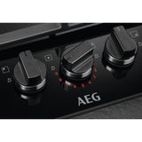 Black on Glass AEG Gas Hob 5 Burner - HKB95450NB - Naamaste London Homewares - 2