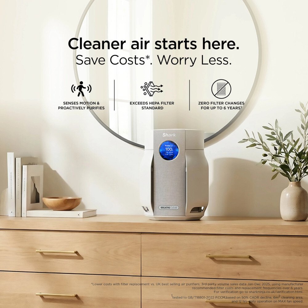 Shark HP062UK BreatheClear Compact Air Purifier with NeverChange6 - product image 10