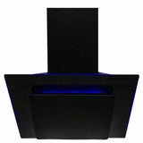 SIA 70cm Black 5 Burner Gas Hob & Multi Colour LED Angled Cooker Hood - London Houseware - 2