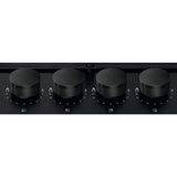 58cm Black 4 Burner Gas Hob - Hotpoint PPH 60P F NB - Naamaste London Homewares - 2