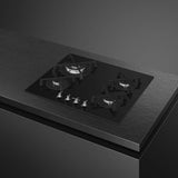 Classic 4 Burner Smeg Gas Hob, Black on Glass - PV364N - Naamaste London Homewares - 3