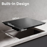 "CIARRA  CBBIH4BF 7200W 4-Zone Built-in Induction Hob with Flex Zone & Touch Control"