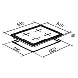4 Zone Electric Ceramic Hob /SIA CERH60BL-Black - London Houseware - 6