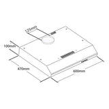60cm White Kitchen Extractor Fan / Visor Cooker Hood - SIA STH60WH - London Houseware - 6