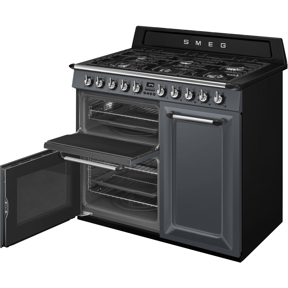 Smeg TR103GR Victoria Gloss Slate Grey 100cm Dual Fuel Range Cooker - product image 4