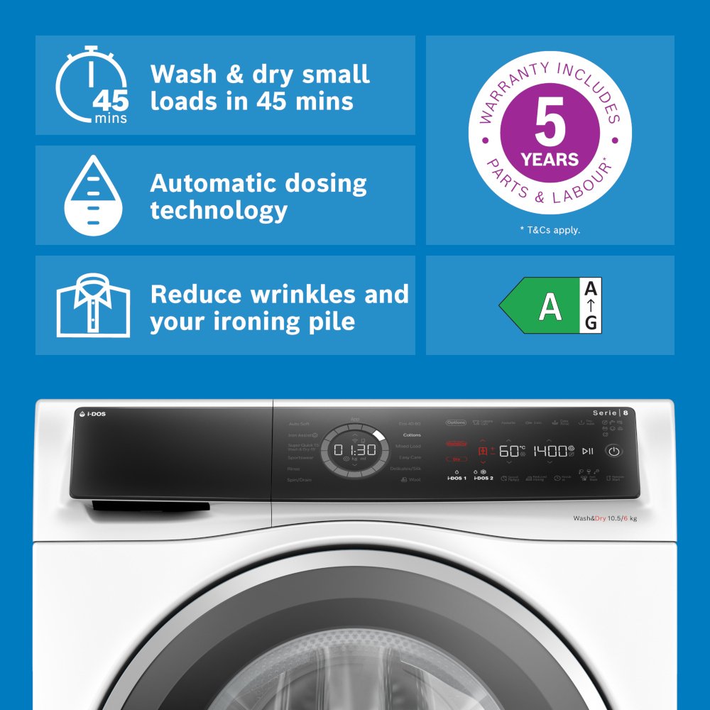 Bosch WNC25410GB Series 8 i-Dos Washer Dryer - product image 3