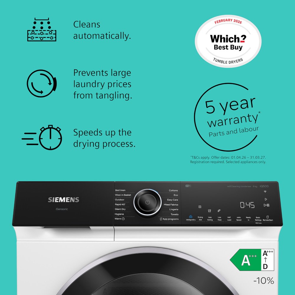Siemens WQ46H2D9GB iQ500 Tumble Dryer - product image 3
