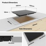 "CIARRA  CBBIH4BF 7200W 4-Zone Built-in Induction Hob with Flex Zone & Touch Control"