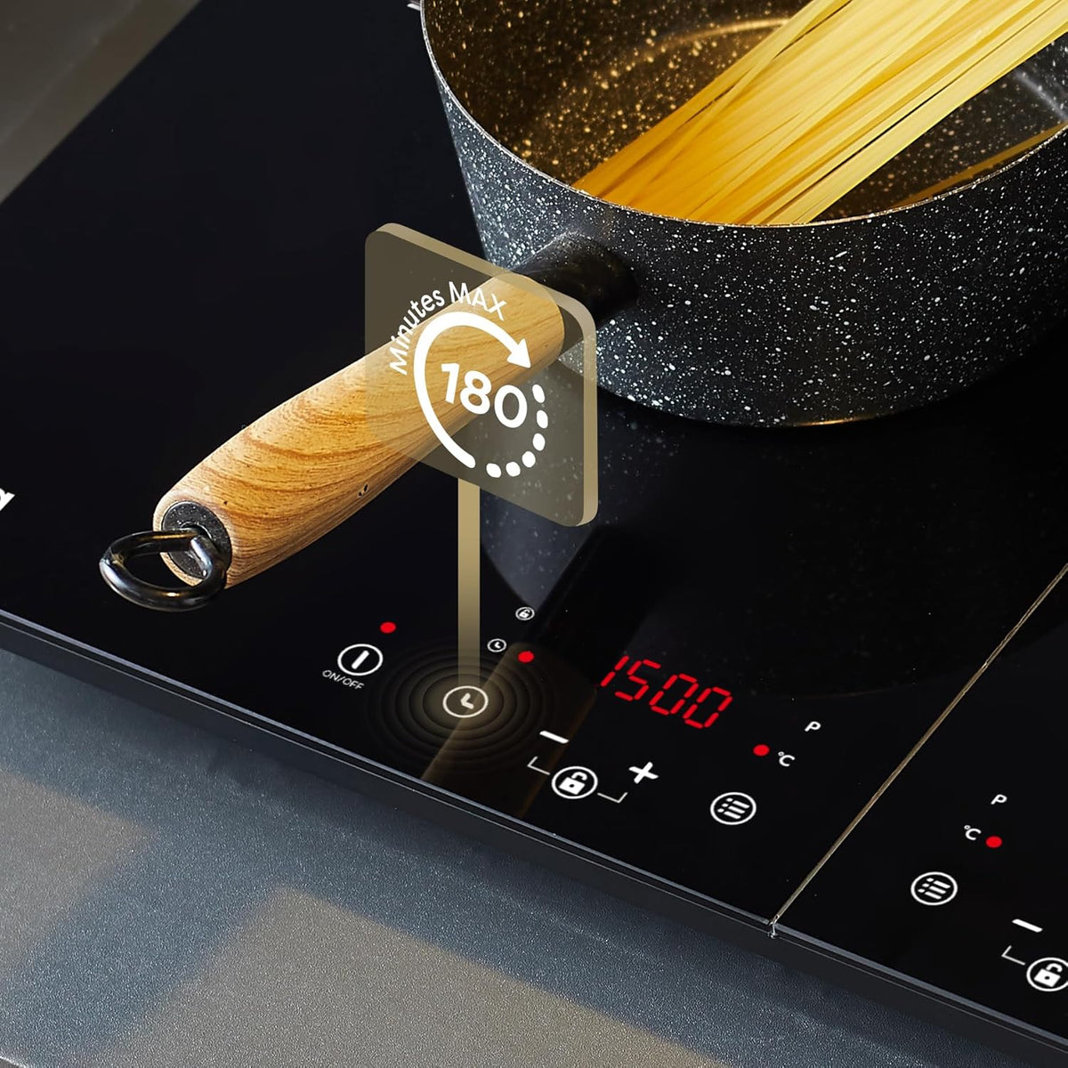CIARRA 2800W Double Induction Hob – Touch Control, 9 Levels CUTIH2