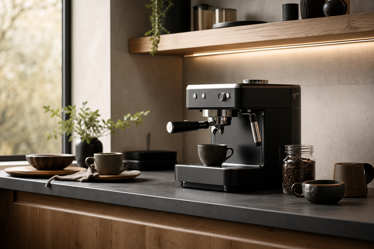 Coffee machines appliances in a real home